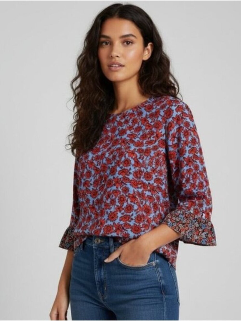 Dalia Floral Ruffle Sleeve Blouse